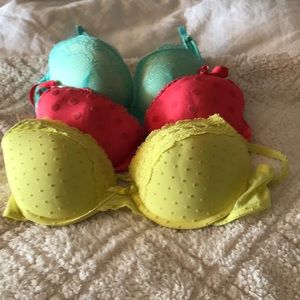 3 underwire push up bras- C cup